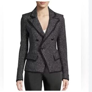 Veronica Beard Black Metallic Tweed Blazer NWOT